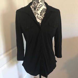 Black 3/4 Button Up Shirt